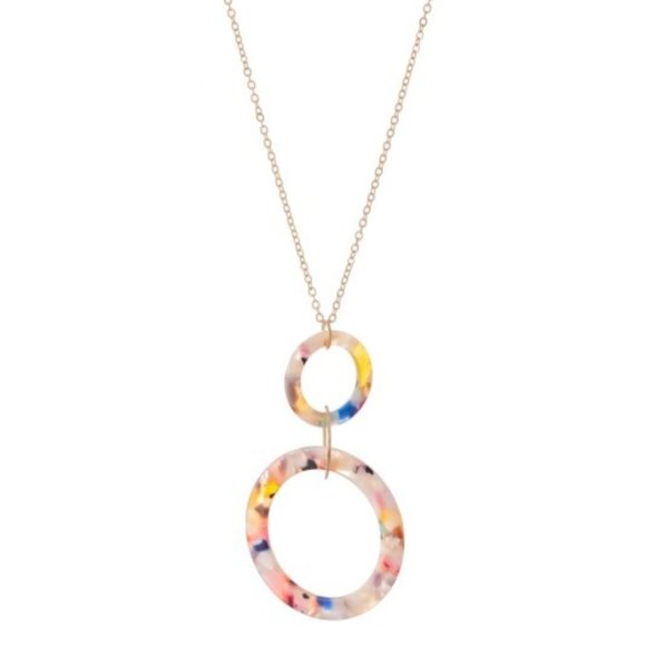 Long Resin Link Pendant Necklace - Picture 3 of 3